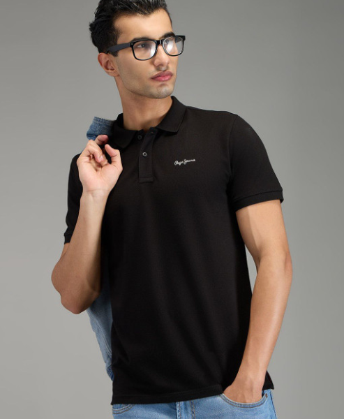 Men Brand Logo Polo Collar T-shirt