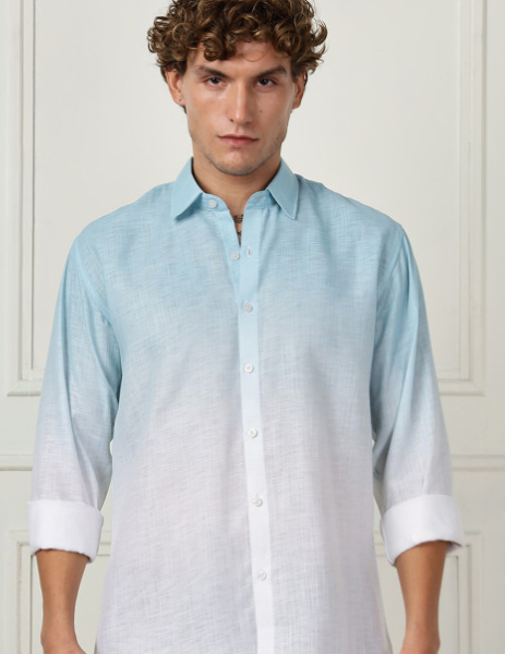 Men Ombre Faded Casual Shirt