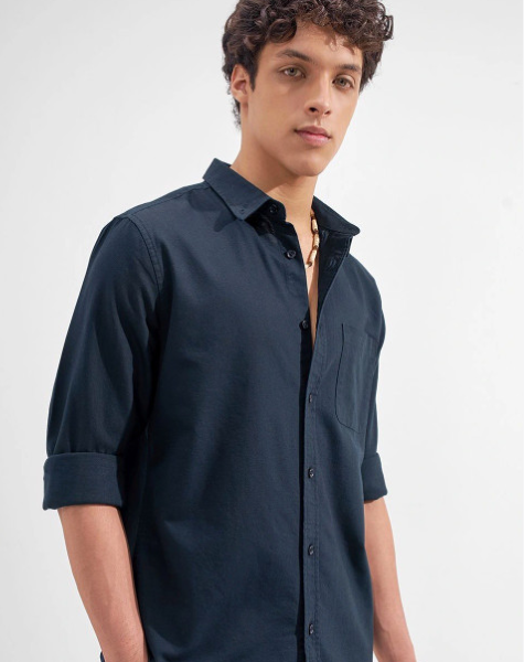 Highlander Cotton Solid Oxford Button Down Shirt
