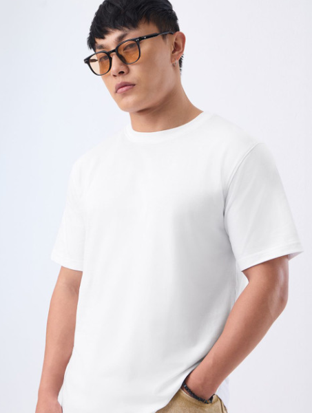 Men Relaxed Fit Solid White T-Shirts