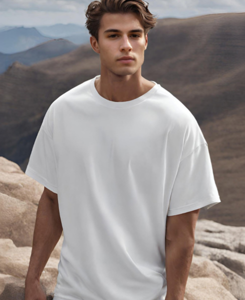 Round Neck Short Sleeves Oversized Cotton T-shirt