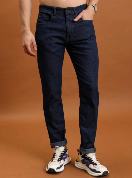 批注 2026-07-25 143259 Men Slim Fit Mid-Rise Dark Jeans - Image 1