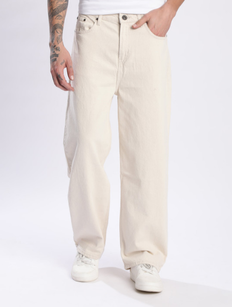The Lifestyle Co. Men Pure Cotton Baggy Fit Denim Jeans