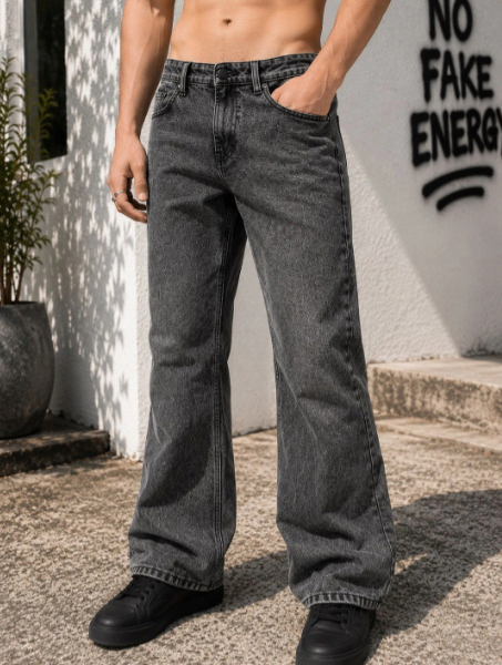 Men Grey Bootcut Mid Rise Jeans