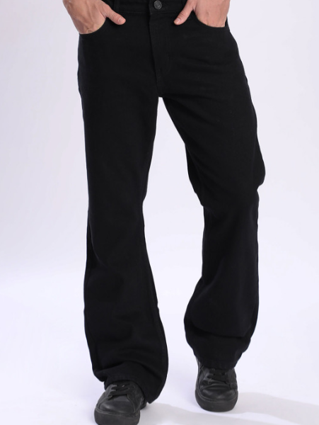Men Black solid Bootcut Jeans