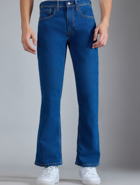 Men Bootcut Mid-Rise Stretchable Jeans