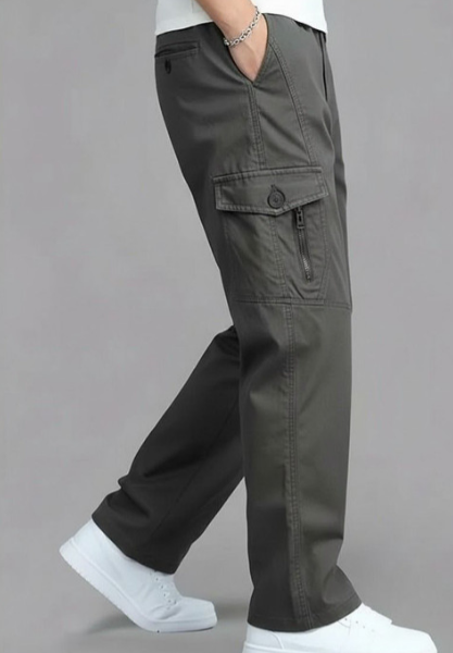 Men Relaxed Easy Wash Cargos Trousers