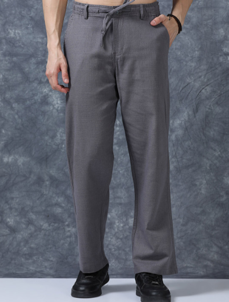 The Lifestyle Co Men Relaxed Fit Linen Trousers