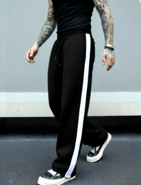 Men Regular Fit Striped Track Pants
