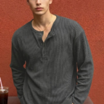 Men Henley Neck T-shirt