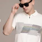 Printed Polo Collar Pure Cotton T-shirt