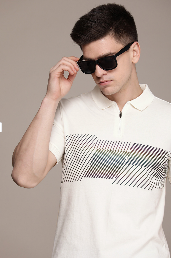 批注 2026-08-10 203451 Printed Polo Collar Pure Cotton T-shirt - Image 1