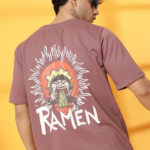 Unisex Naruto Graphic Printed Round Neck Cotton Oversized T-shirt