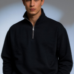 Men Mock Neck Solid Sweatshirt