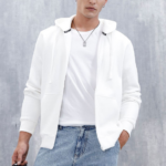 Hooded Long Sleeves Front-Open Sweatshirt