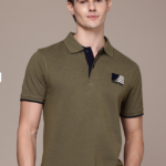 Brand Logo Embroidered Polo Collar Pure Cotton T-shirt
