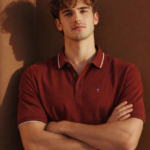 Men Slim Fit Collar Tipping & Arm Branding Half Sleeve Casual Tshirt