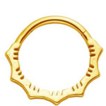 Women Gold Plated Circle Septum Nosepin