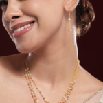 18K Gold-Plated Multilayer Pearl Beaded Necklace Set with Matching Earrings
